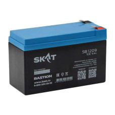 Бастион SKAT SB 1209 АКБ свинцово-кислотная тип AGM 12V 9Ач Iзар. 2,7 А, ножевые клеммы