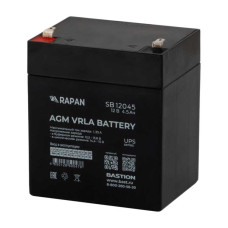 RAPAN SB 12045 АКБ свинцово-кислотная тип AGM 12V 4,5Ач Iзар.1,35А, ножевые клеммы