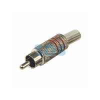 REXANT 14-0410 Разъем штекер RCA металл под винт черный/красный