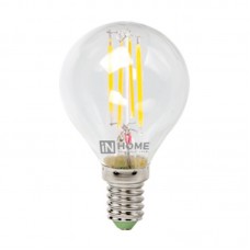 Лампа светодиодная LED-ШАР-deco 5Вт 230В Е14 3000К 450Лм прозрачная IN HOME