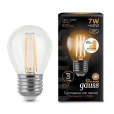 Gauss 105802107-S Лампа Gauss Filament Шар 7W 550lm 2700К Е27 шаг. диммирование LED
