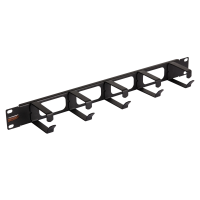 NIKOMAX NMC-OK600H-1U-BK-2 Кабельный органайзер 19", 1U, глубина колец 60мм, металлический, с отверс