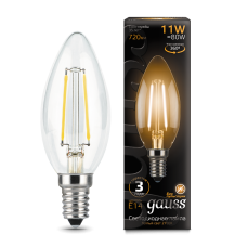 Gauss 103801111 Лампа Filament Свеча 11W 810lm 2700К Е14 LED