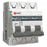 ЭКФ PROxima mcb4763-3-16в-pro Выкл.автомат. ВА 47-63 3P 16А (B) 4,5кА