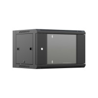 Шкаф настенный телекоммуникационный NTSS W 6U 600х450х370мм, 2 профиля 19, дверь стеклянная, боковые