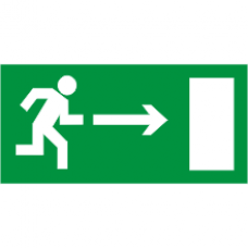 Знак E03 Направление к эвакуационному выходу направо (Пленка 150х300 мм)