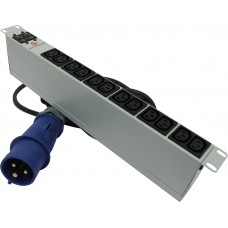 NT SOC 230.32A2-12С13-IEC309 G Блок розеток горизонтальный, 230В, 32А, 2 автомата, С13-12, IEC309, кабель 2.5 м