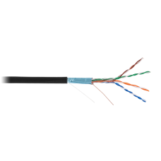 NETLAN EC-UF004-5E-PE-BK-1 F/UTP 4 пары, Кат.5e (Класс D), 100МГц, одножильный, BC внешний, PE до -40C, черный, 100м