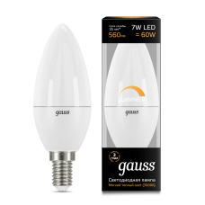 Gauss 103101107-D Лампа Gauss Свеча 7W 560lm 3000К Е14 диммируемая LED
