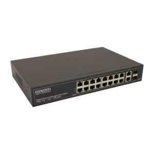 Osnovo SW-8182/L(300W) Управляемый L2+ PoE коммутатор Gigabit Ethernet на 16 RJ45 PoE + 2 x RJ45 + 2 GE SFP портов