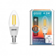 Gauss Smart Home 1250112 Лампа Filament С35 4,5W E14 изм.цвет.темп.+дим. LED