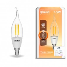 Gauss Smart Home 1260112 Лампа Filament СF35 4,5W 495lm 2700К E14 диммируемая LED
