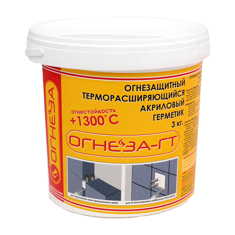 ОГНЕЗА-ГТ щитный терморасширяющийся герметик, 3 кг | DELC Воронеж