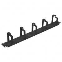 NTSS-HORG-1U-5(45)-BL Горизонтальный кабельный органайзер 19", 1U, 5 колец глубиной 45 мм