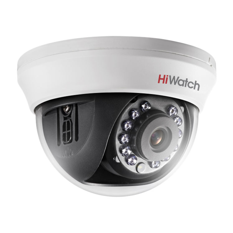 HiWatch DS-T201 (6мм) Внутренняя купольная HD-TVI камера с ИК-подсветкой до 20м