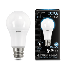 Gauss 102502222 Лампа Gauss A70 22W 2000lm 4100K E27 LED